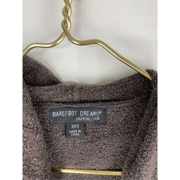 Barefoot Dreams Women's CozyChic Lite Hooded Open-Front Cardigan Brown Size XS/S - Picture 2 of 6